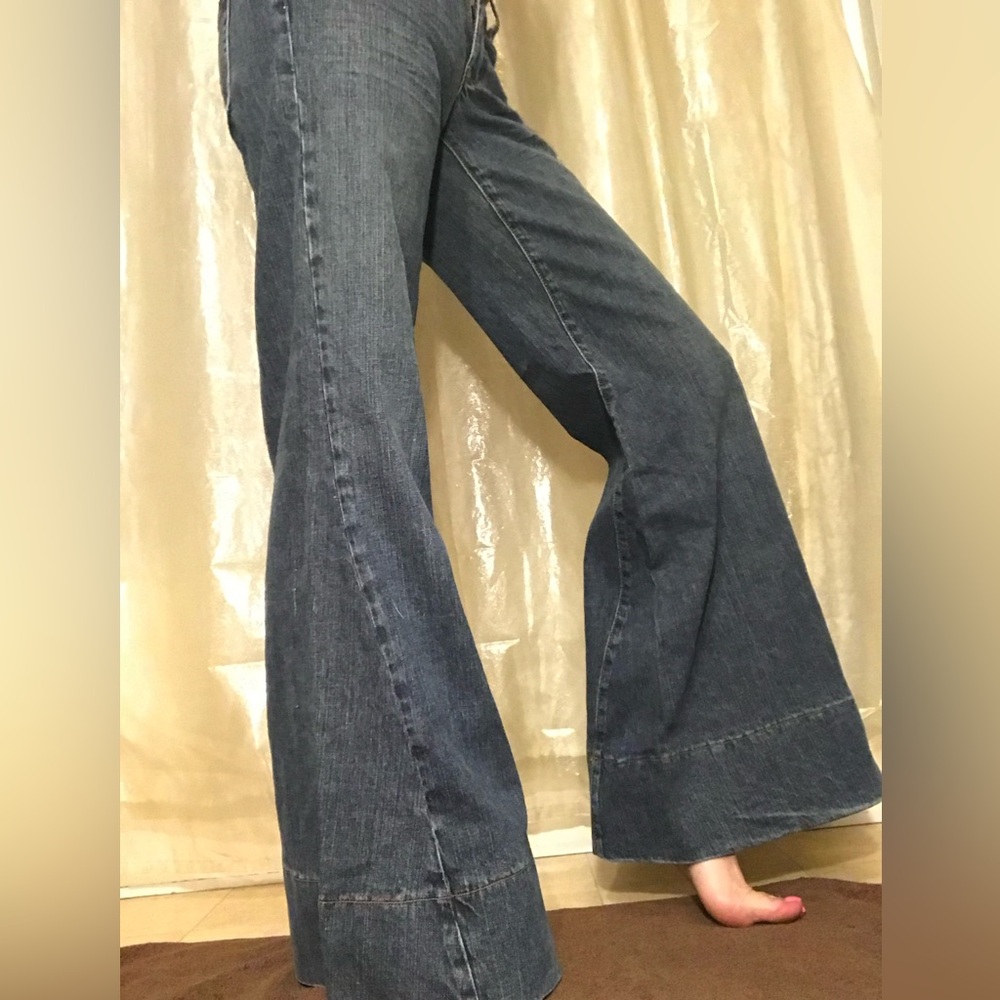 Vigoss jeans Size 5- super wide leg 13.5” opening double button 32” inseam